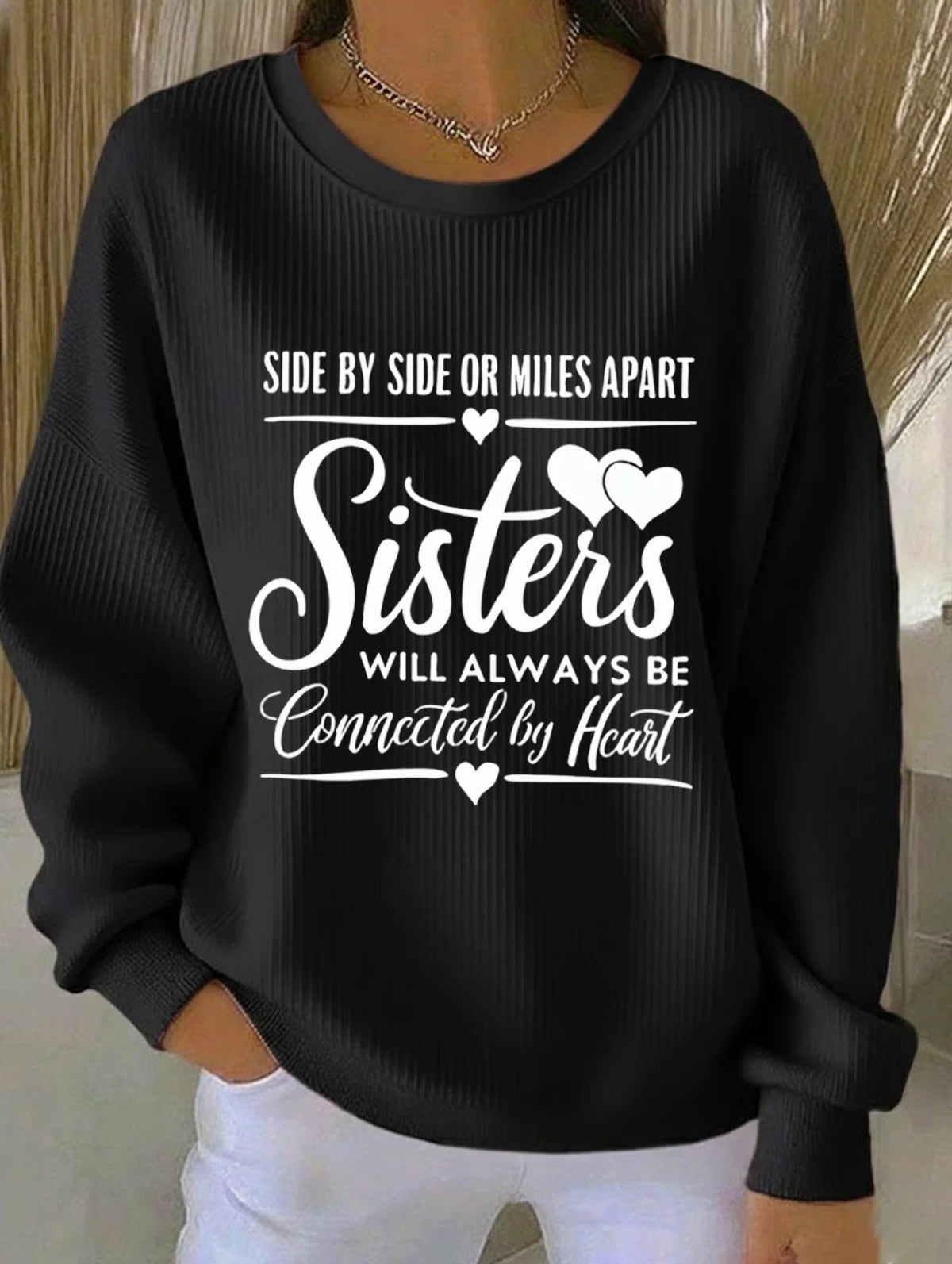 Text Letters Printing Casual Sweatshirt