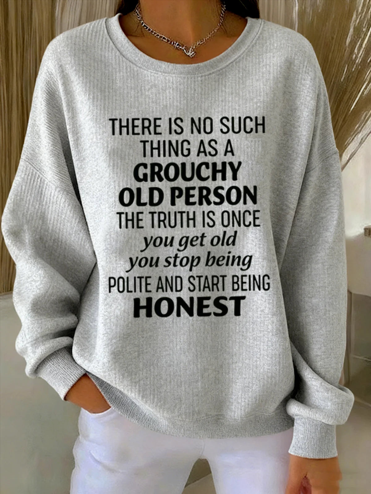 Loose Simple Letter Pattern Crew Neck Sweatshirt