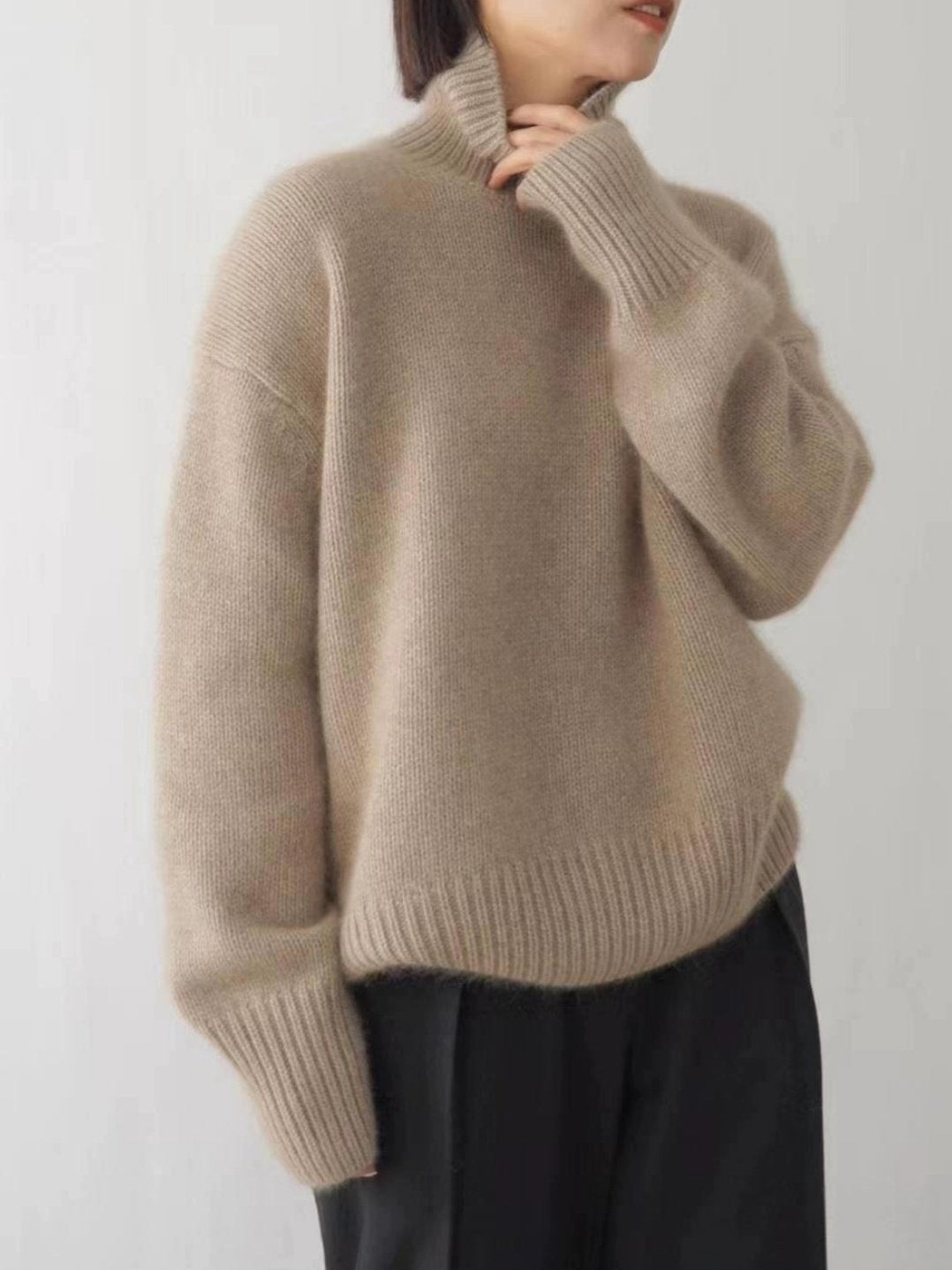 Loose Acrylic Plain Simple Sweater
