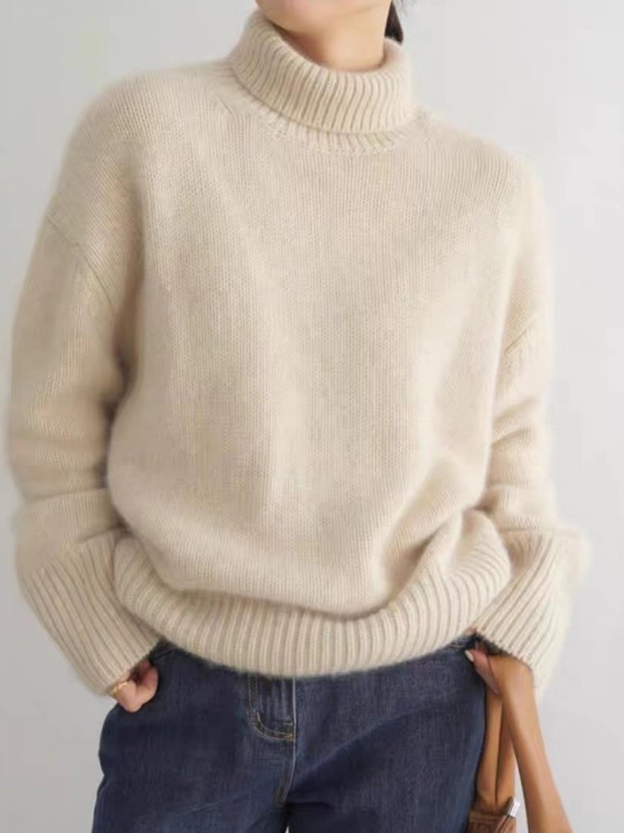 Loose Acrylic Plain Simple Sweater