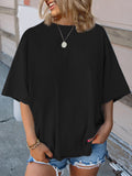 Crew Neck Loose Casual Plain T-Shirt