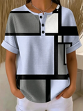 Casual Geometric Others Loose T-Shirt