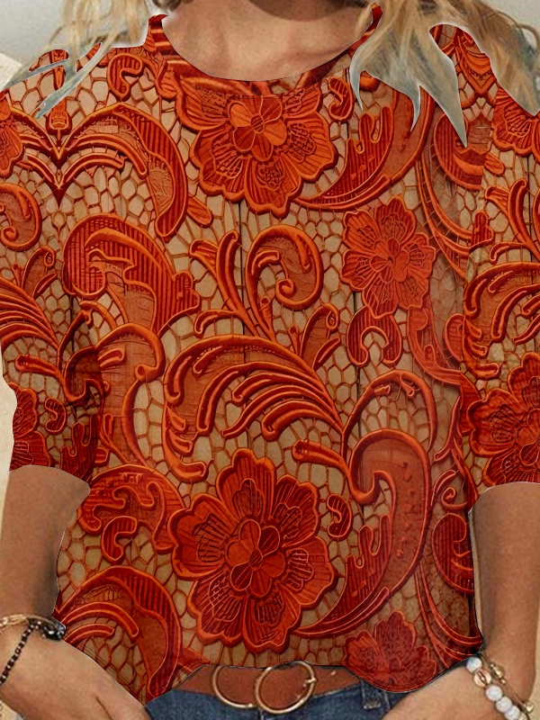 Floral Casual Printing T-Shirt