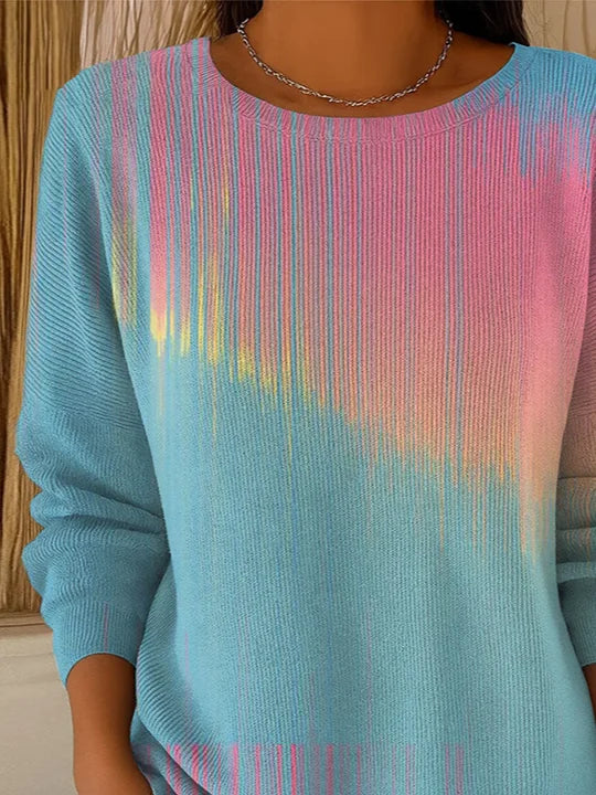 Regular Fit Printing Simple Crew Neck Sweater