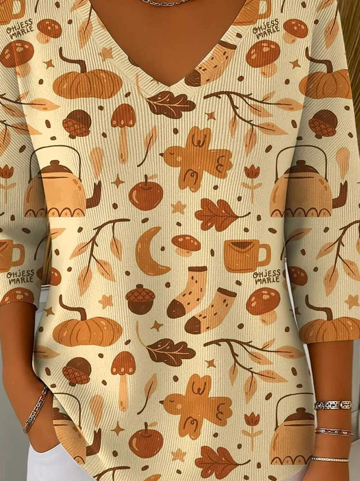 Casual Plants Loose T-Shirt