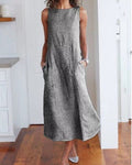 Crew Neck Casual Cotton Regular Fit Dress With No