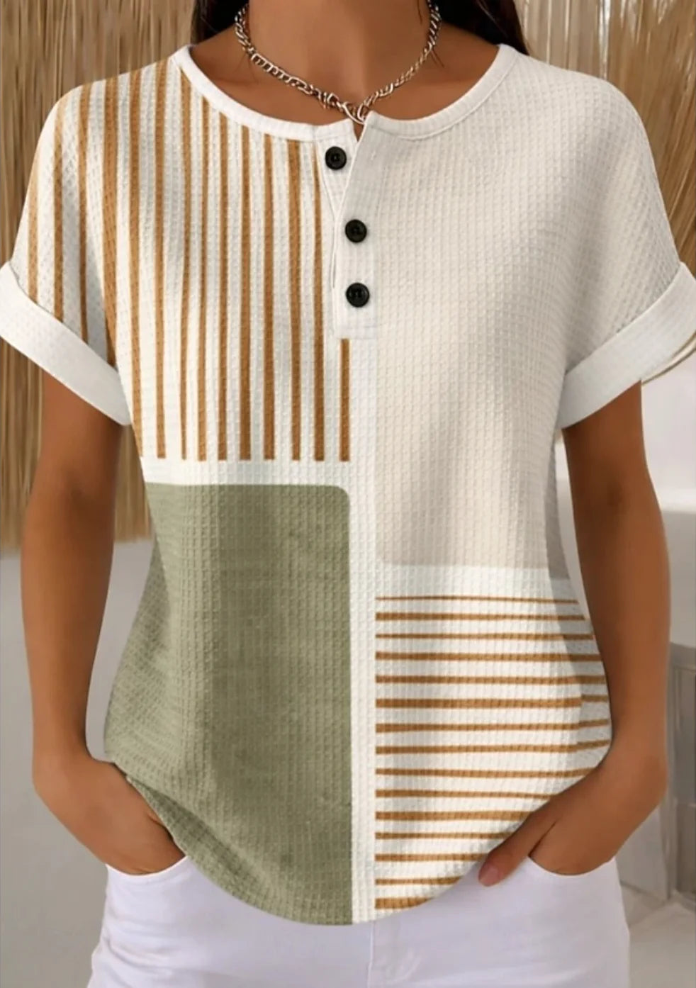 Vintage Abstract Graphic Loose T-Shirt