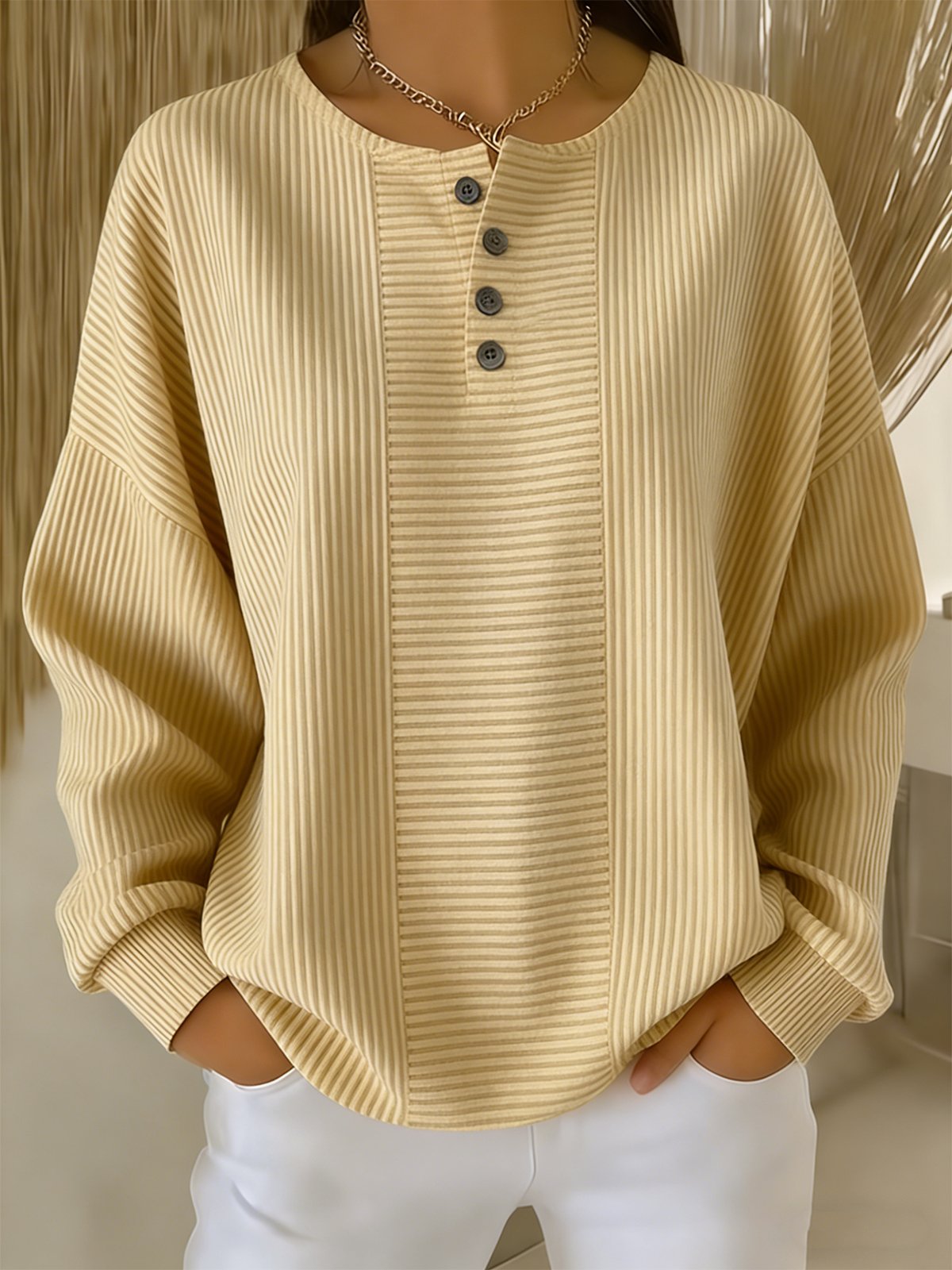 Casual Loose Striped Sweatshirt