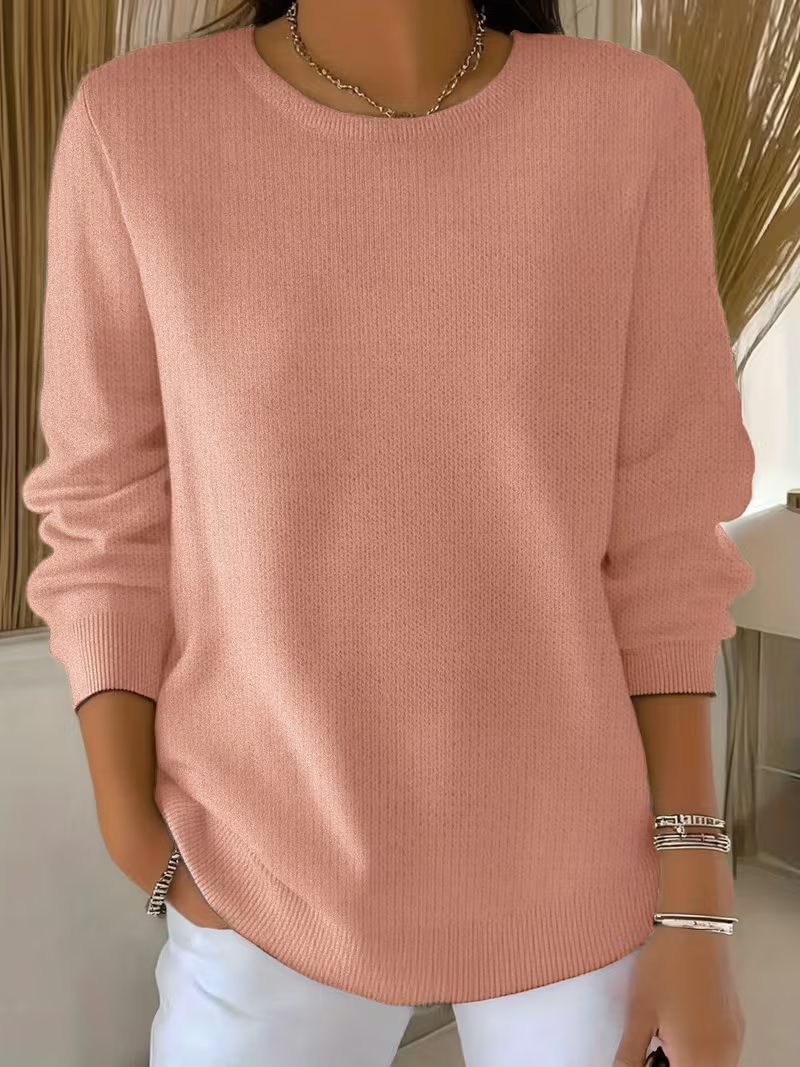 Simple Plain Crew Neck Sweater