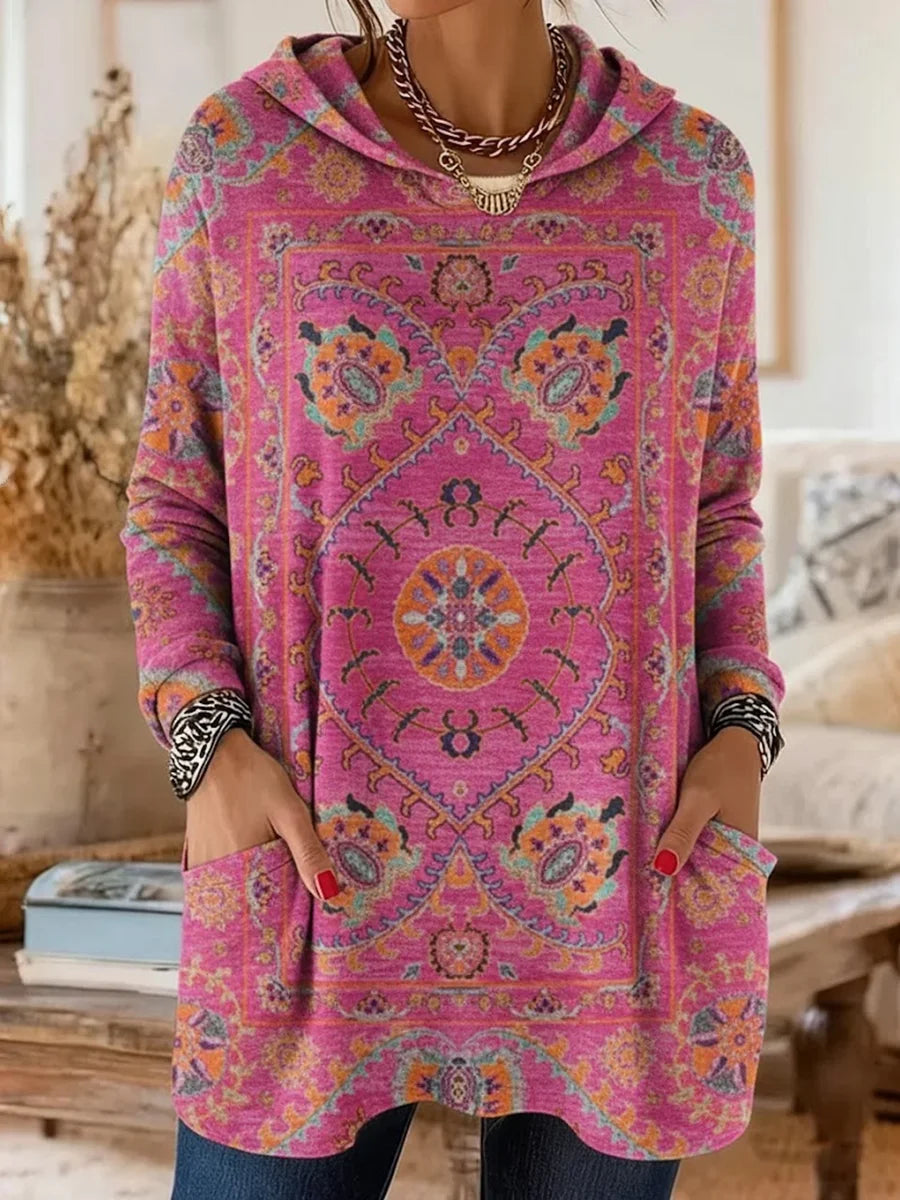 Vintage Loose Ethnic Printing Hoodie