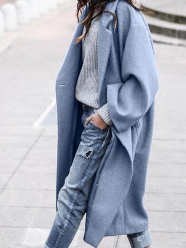Shawl Collar Simple Plain Coat