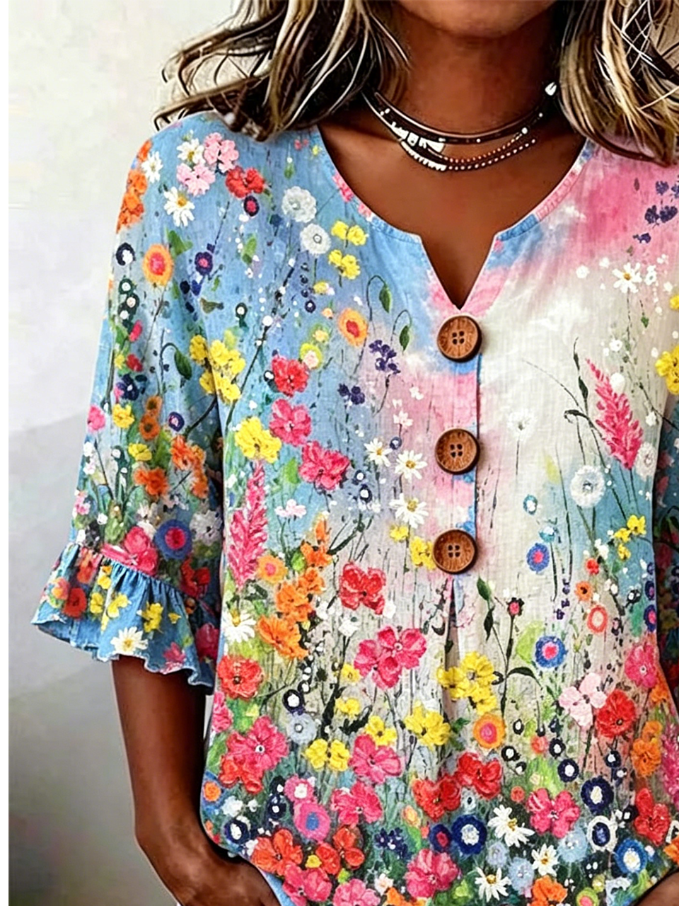 Elegant Loose Floral Others Shirt
