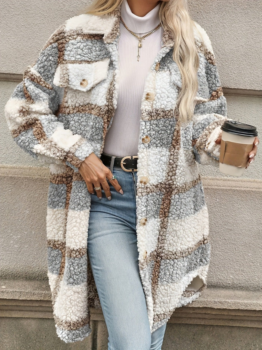 Shawl Collar Casual Trench Coat