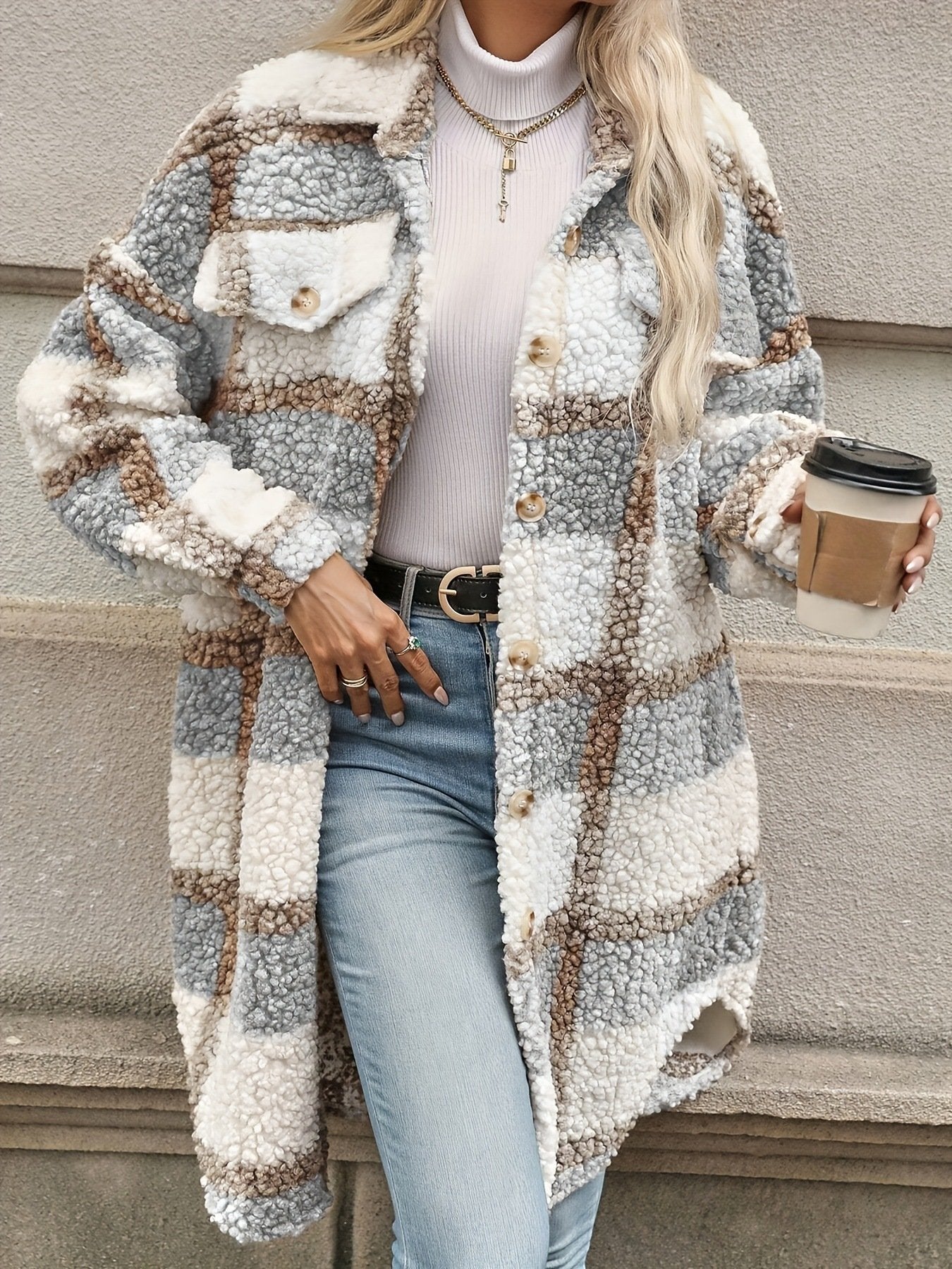 Shawl Collar Casual Trench Coat