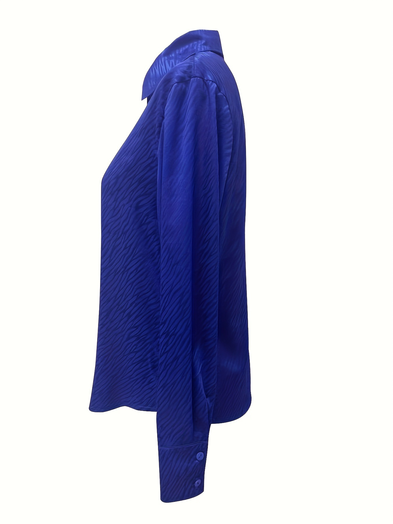 Women's Elegant Satin Long Sleeve Shawl Collar Zebra Shirt