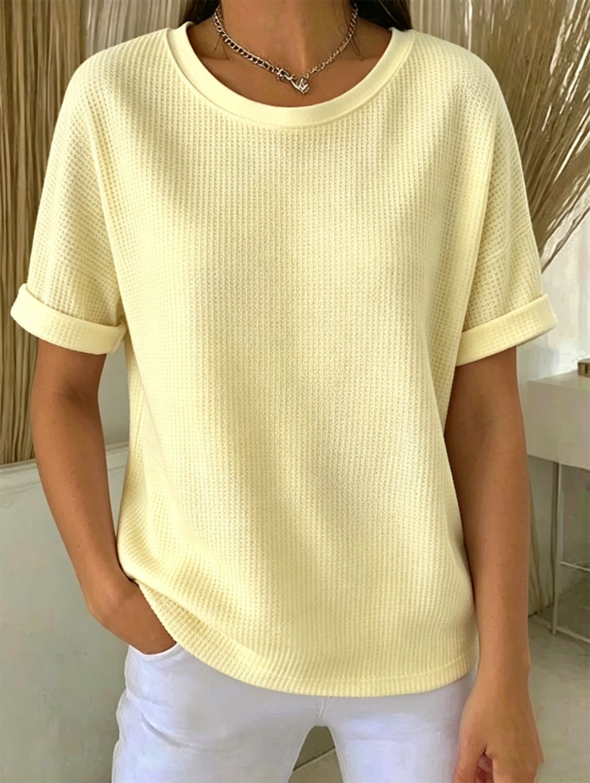 Others Plain Vintage Loose T-Shirt