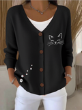 Regular Fit Animal Casual Cardigan