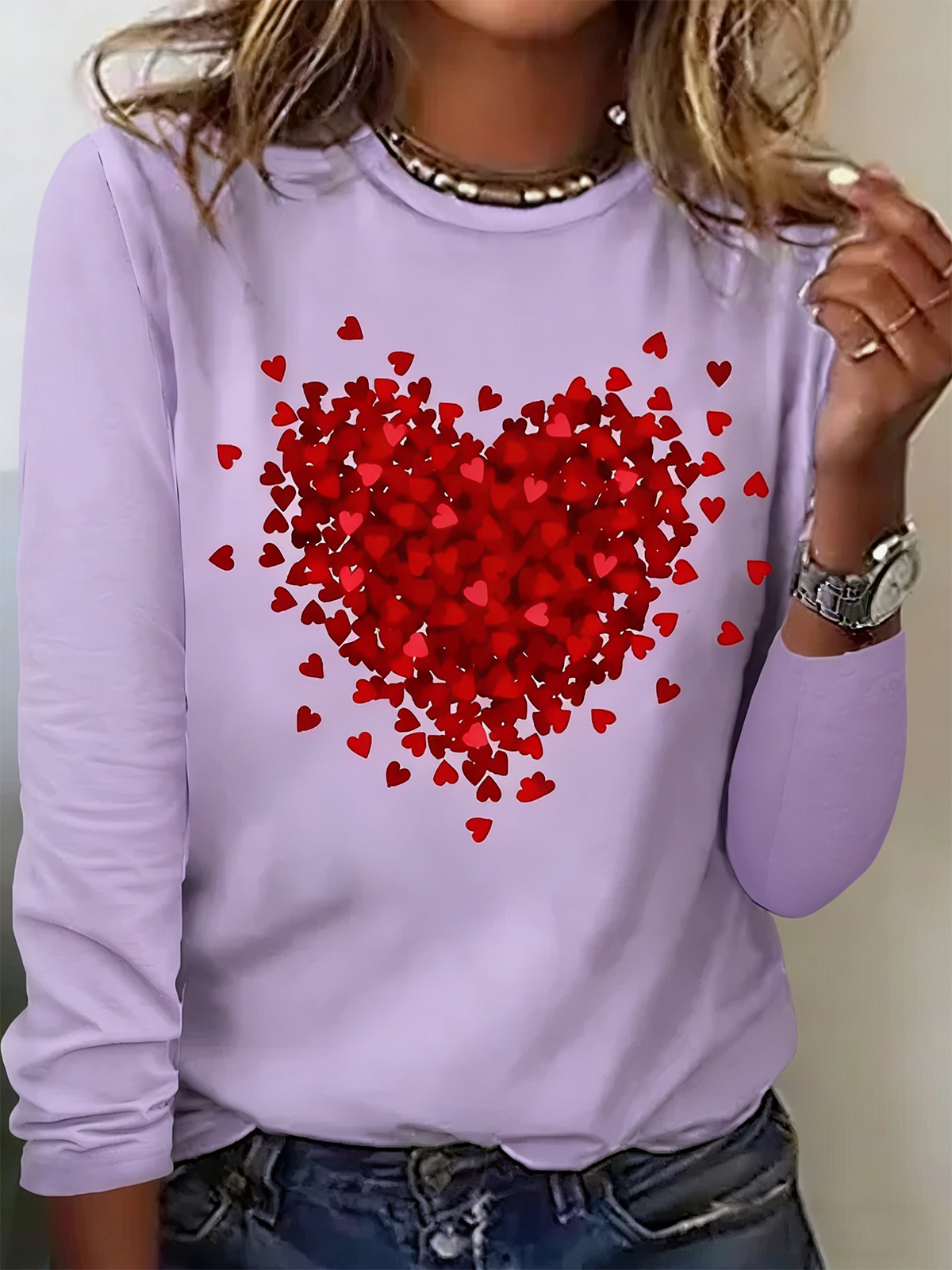 Casual Long Sleeve Round Neck T-Shirt
