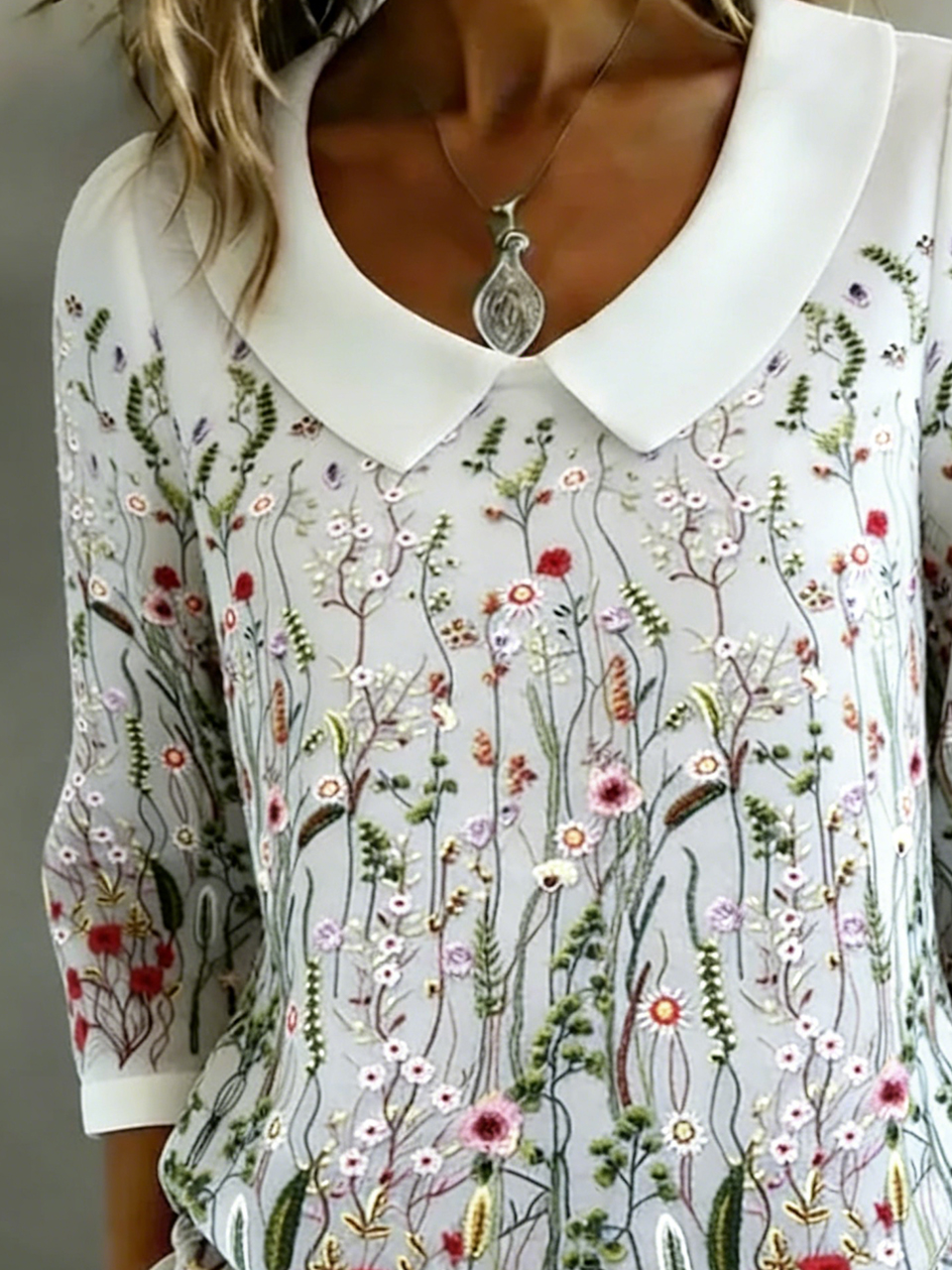 Elegant Shawl Collar Loose 3D Printing Shirt
