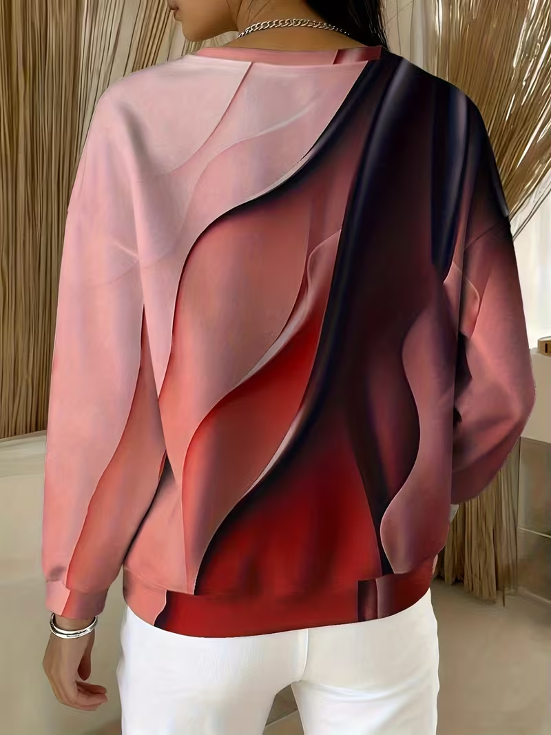 Loose Crew Neck Casual Printing Sweatshirt