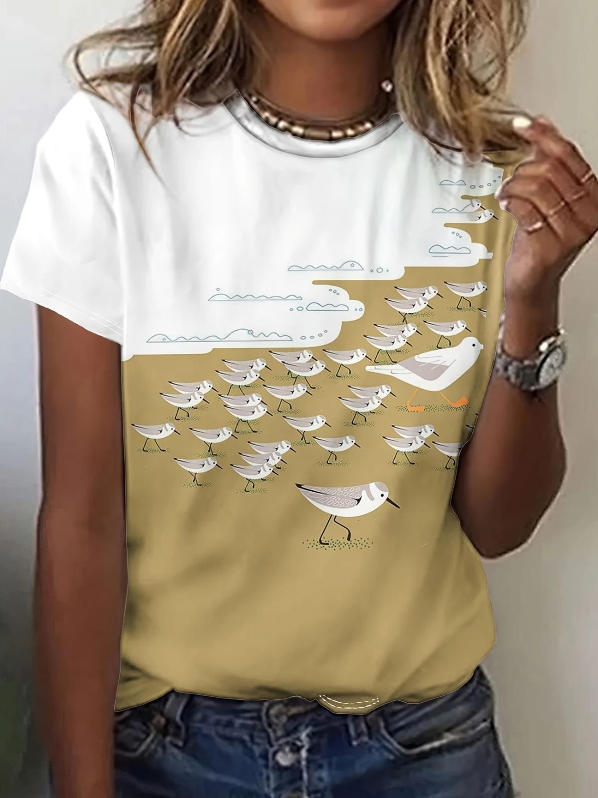 Casual Cotton Regular Fit Crew Neck T-Shirt