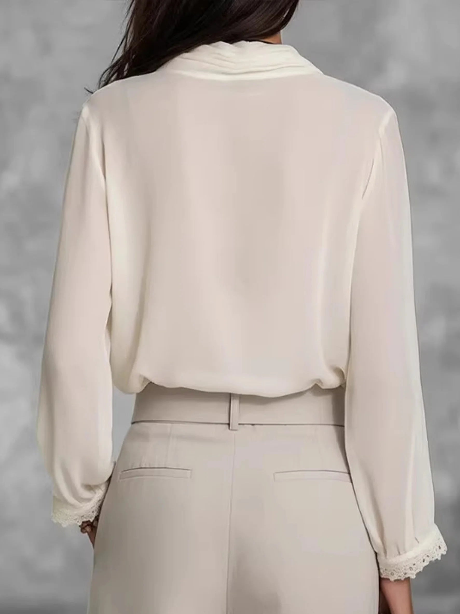 Chiffon Cowl Neck Going Out Elegant Blouse
