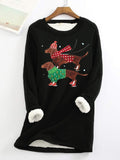 Loose Crew Neck Casual Christmas Sweatshirt