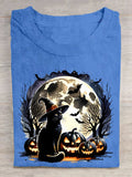 Happy Halloween Cat Cotton T-shirt