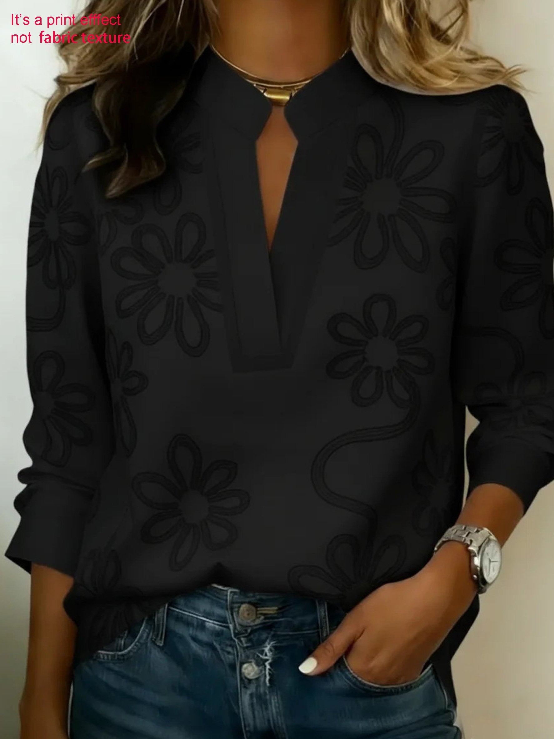 3D Printing Floral V Neck Short Sleeve Spring Summer Casual Top