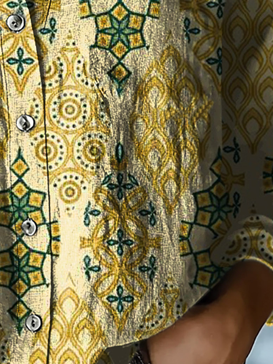 Ethnic Print Long Sleeve Shirt