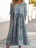 Floral Loose Elegant Dress With No