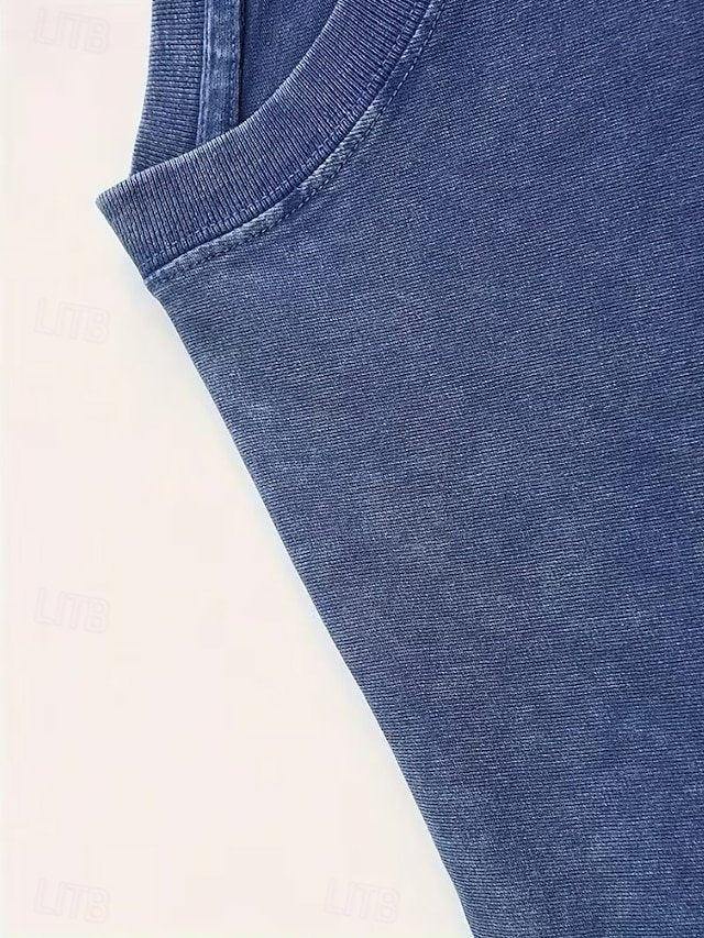 Women's 100% Cotton T Shirt Shirt Vintage Washed Tops Tee Top