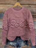 Floral Crew Neck Casual Sweater