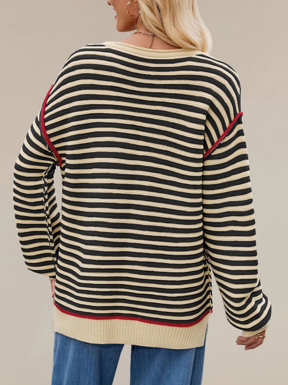 Split Joint Simple Wool/Knitting Loose Sweater