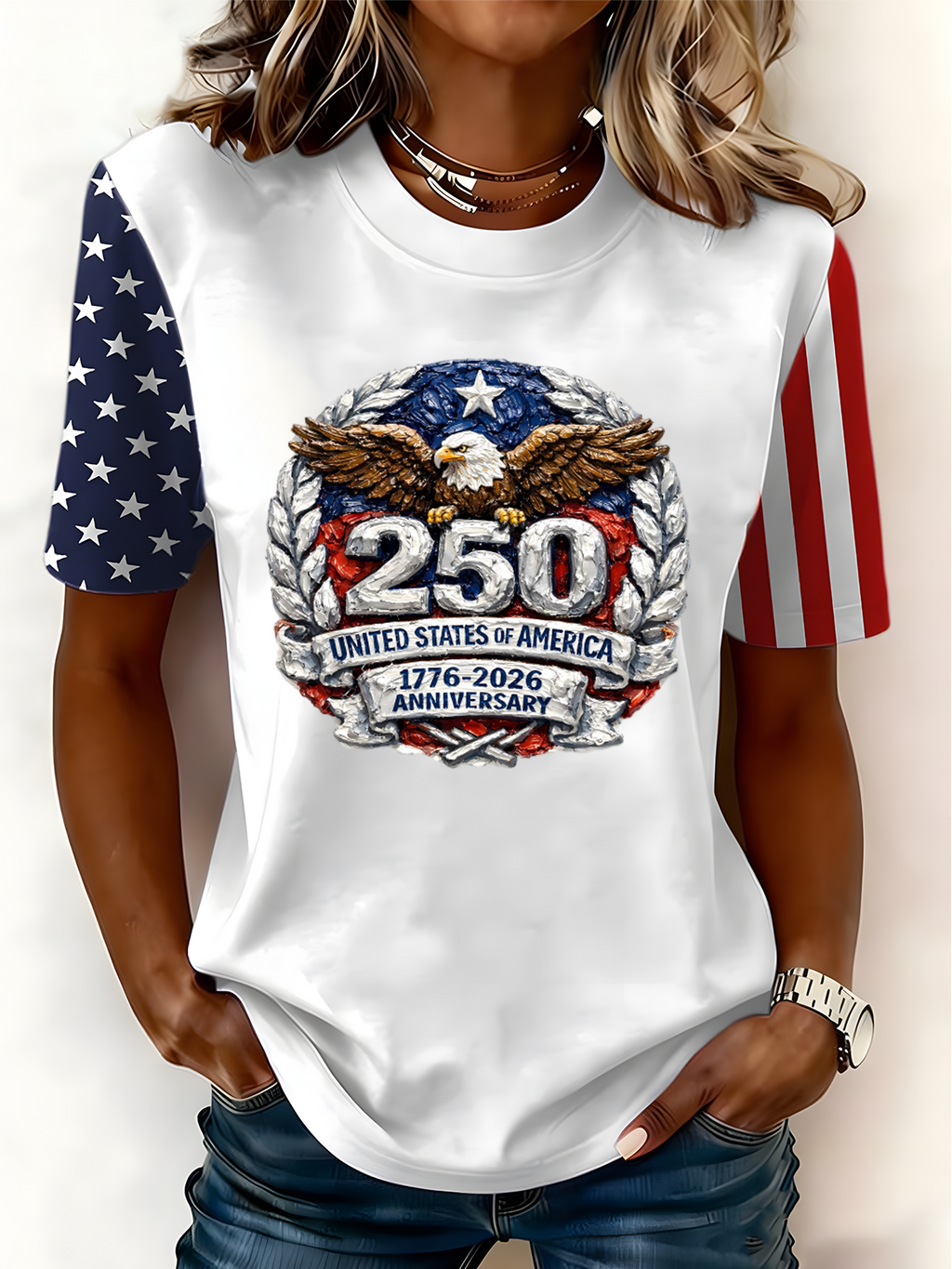 250th anniversary Casual Crew Neck T-Shirt