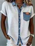 Plain Shawl Collar Casual Shirt