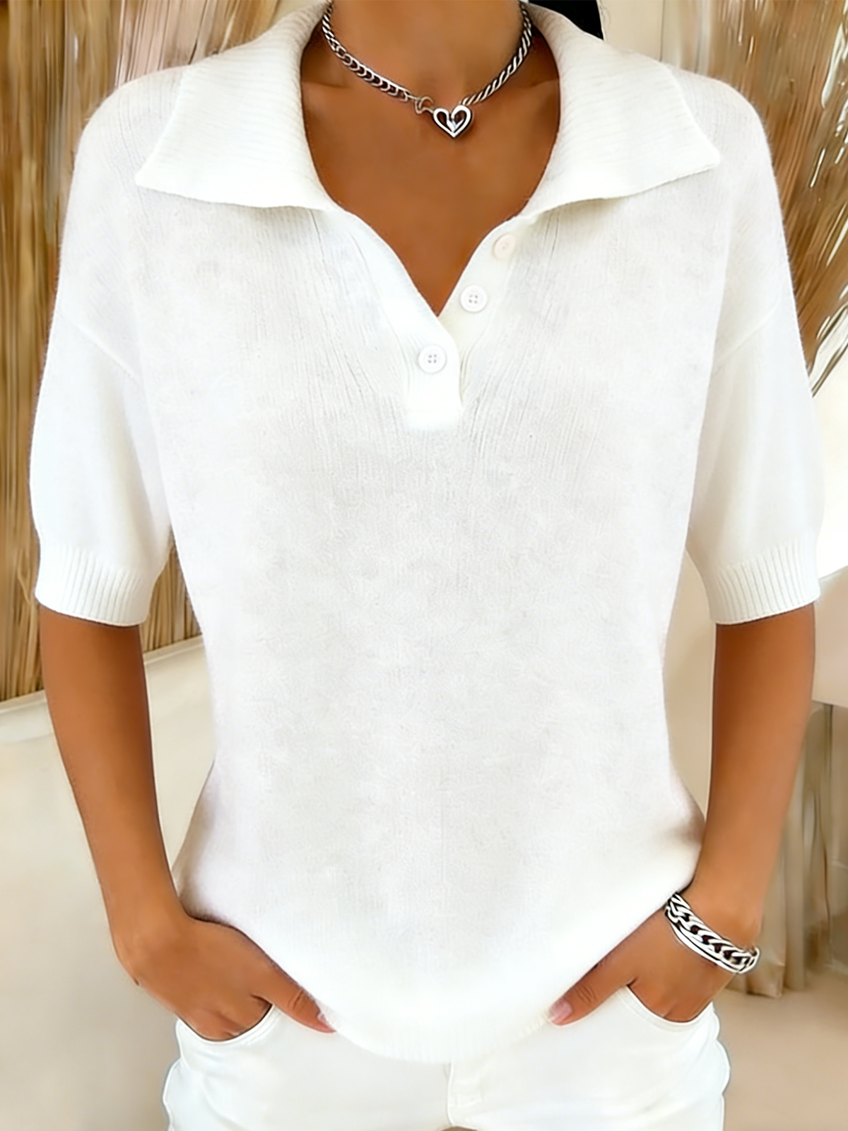 Regular Fit Elegant Plain T-Shirt