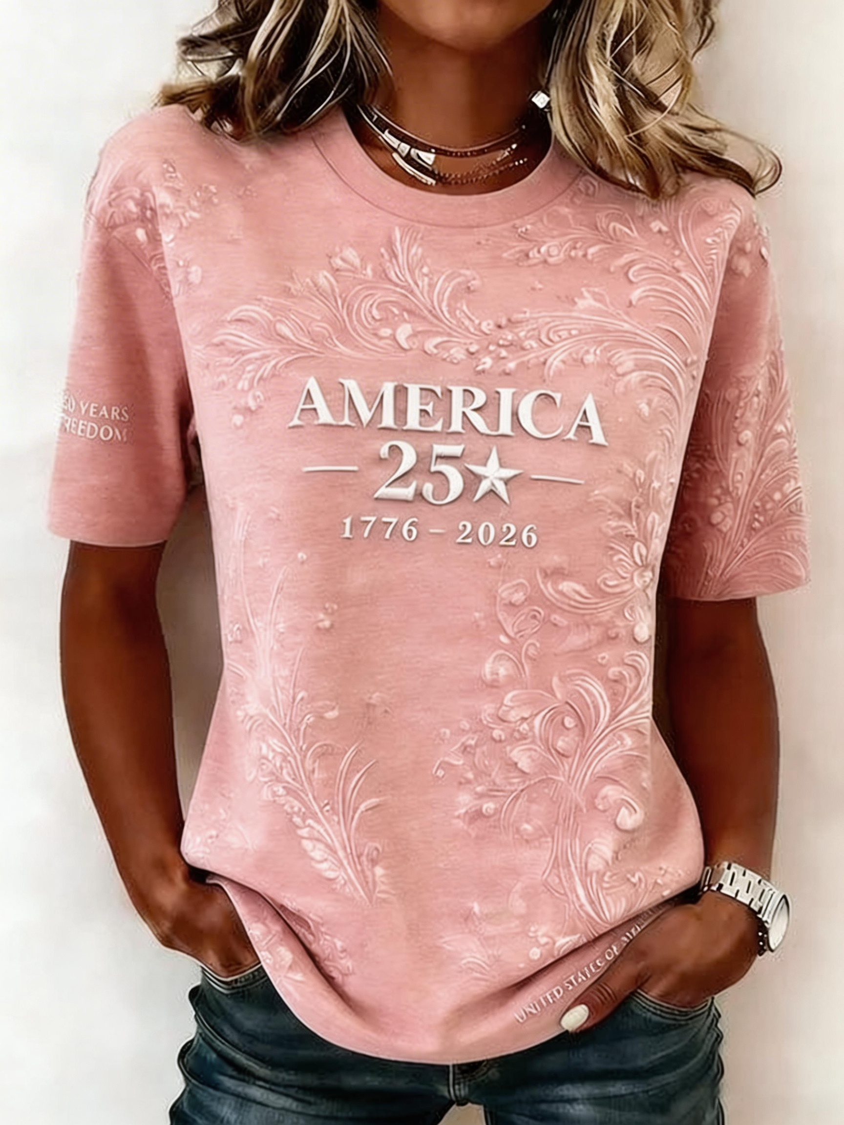 America 250th Anniversary Printed T-Shirt