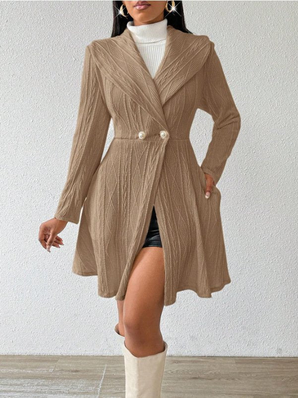 Plain Urban Lapel Collar Jacquard Thickened Slim-fit Jacquard Jacket