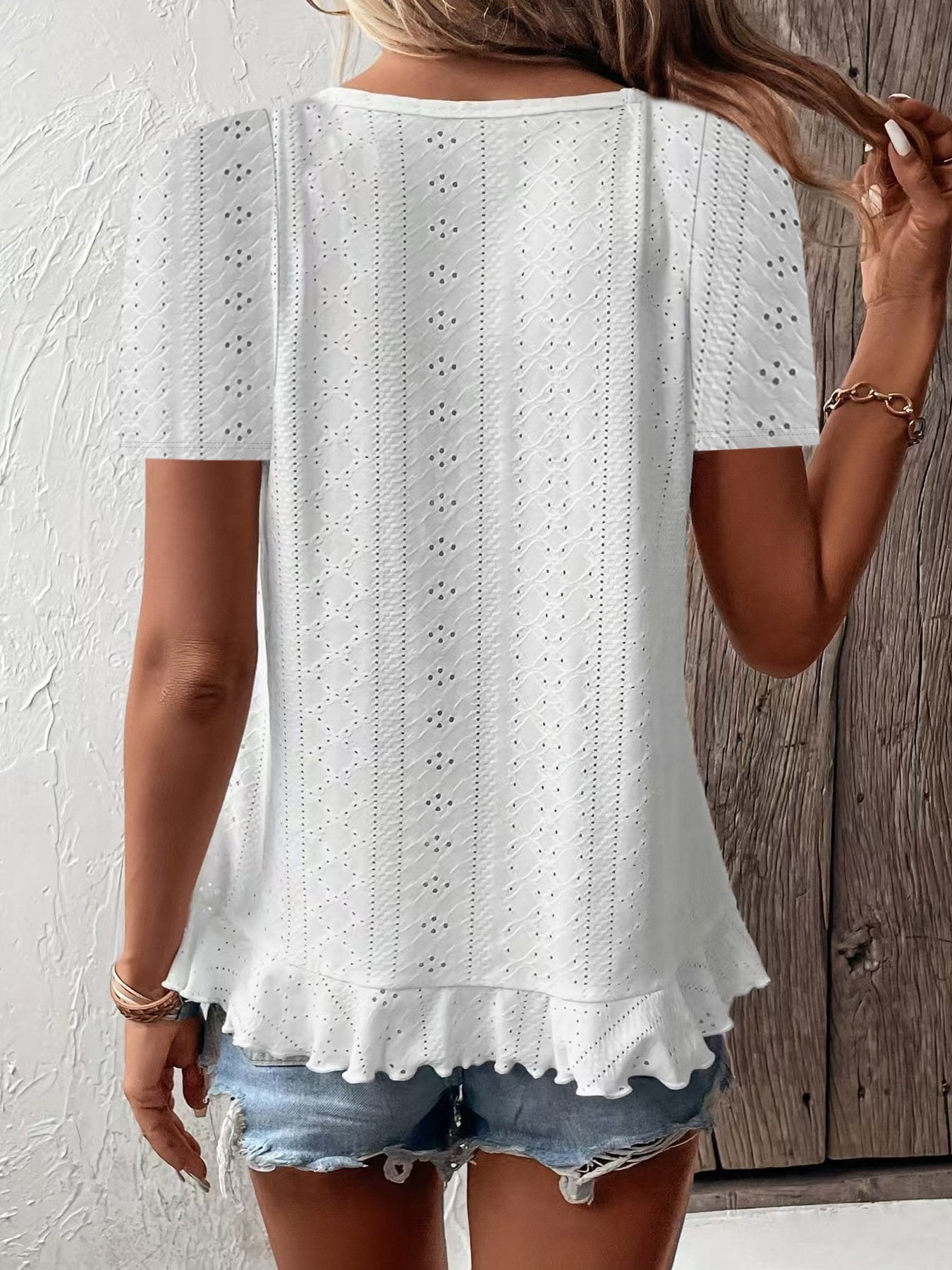 Crew Neck Elegant Loose Cotton T-Shirt