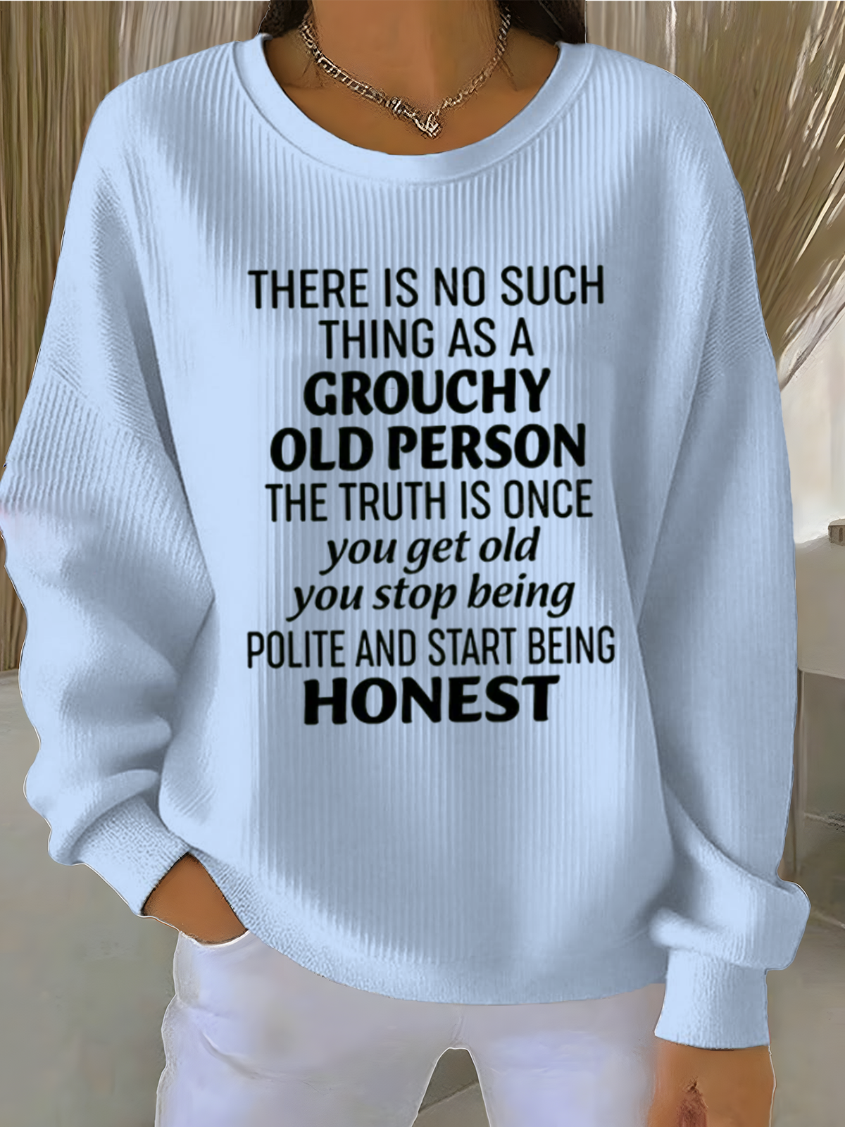 Loose Simple Letter Pattern Crew Neck Sweatshirt