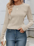 Casual Plain Crew Neck Regular Sleeve T-shirt