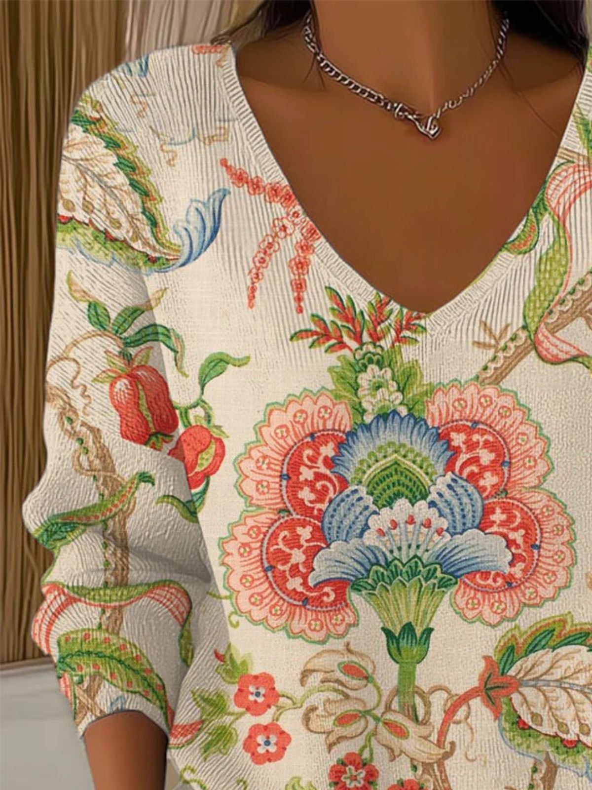 Painting Cotton Casual Sweater