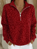 Zipper Regular Fit Casual Sweatshirt