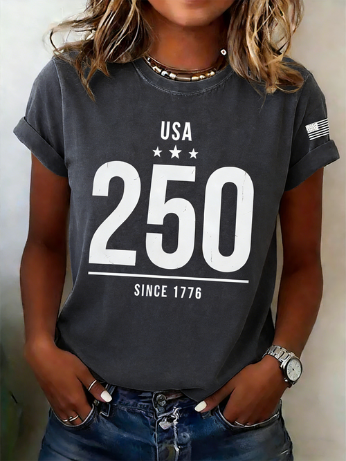 250th anniversary Cotton Regular Fit Casual Usa/Us/American T-Shirt