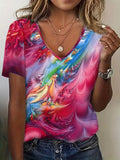 Women's Abstract Print Casual Short Sleeve T-Shirt