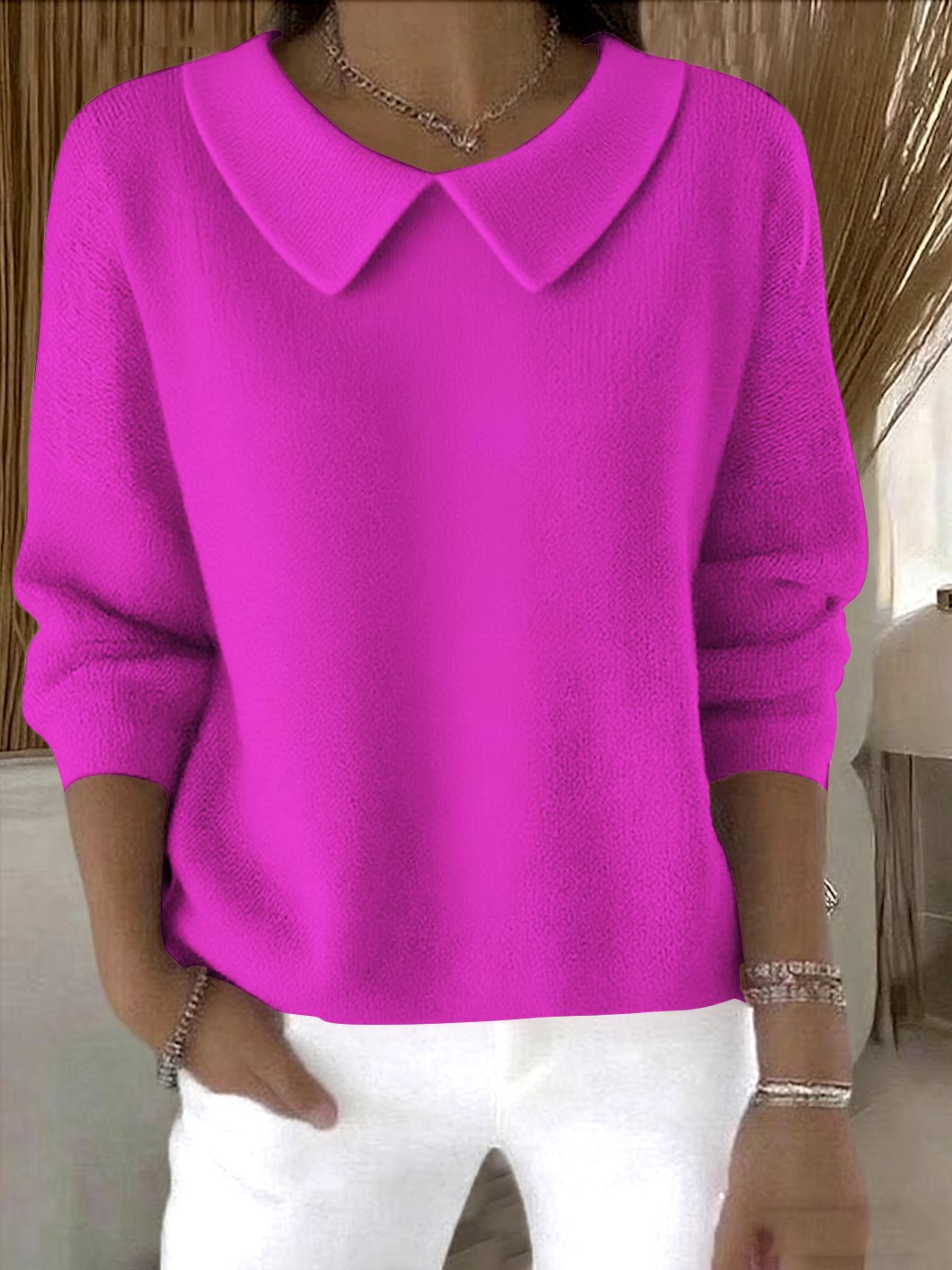 Shawl Collar Casual Cotton Sweater