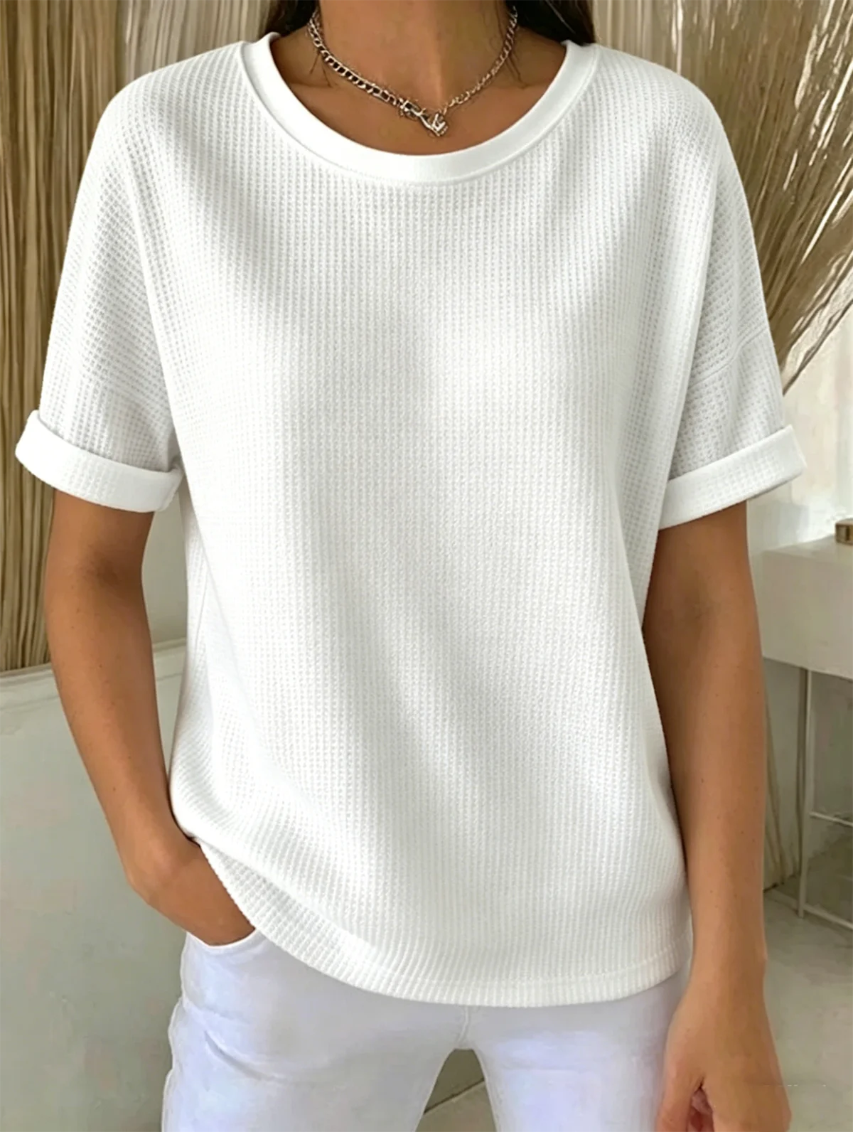 Others Plain Vintage Loose T-Shirt
