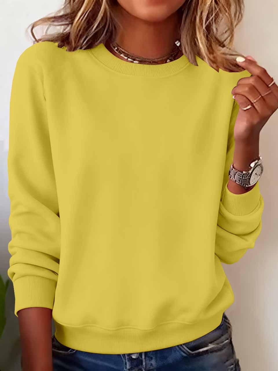 Plain Casual Sweatshirt