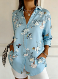 Floral Shirt Collar Loose Vintage Shirt
